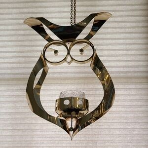 Gold Owl Hanging Candle Holder